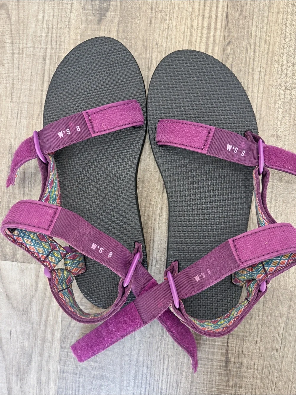 Teva Women’s Purple Multicolor Pattern Strap Sandals